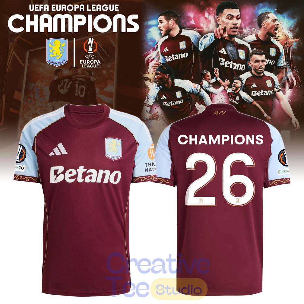 Aston Villa Europa League Champions 2026 Limited Edition Soccer Jersey