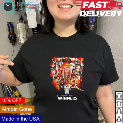 Aston Villa FC winners 2026 UEFA Europa League trophy shirt