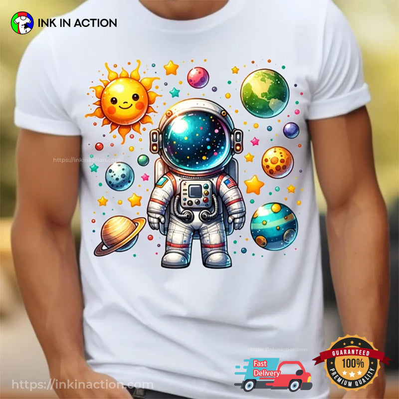 Astronaut Cartoon Space Unisex T-shirt