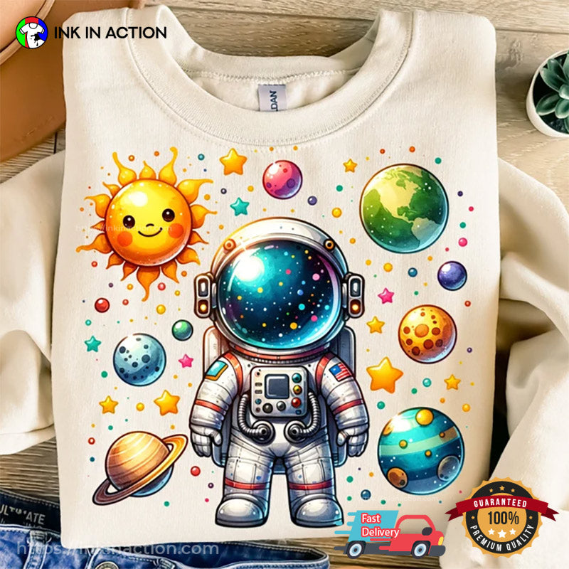 Astronaut Cartoon Space Unisex T-shirt
