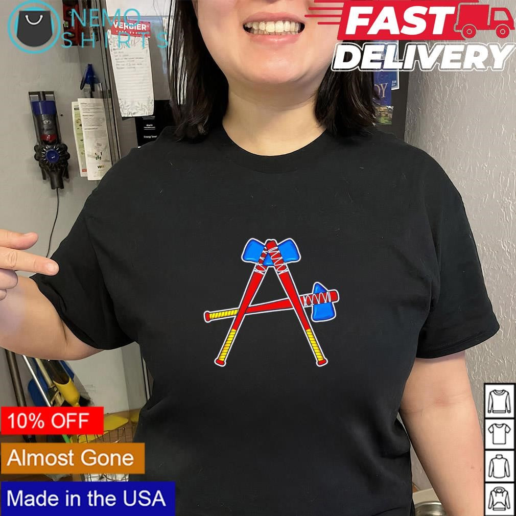Atlanta Braves Letter A and Tomahawk Pendant baseball shirt