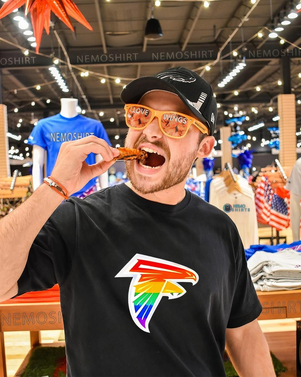 Atlanta Falcons Pride Rainbow LGBTQ inclusion logo shirt