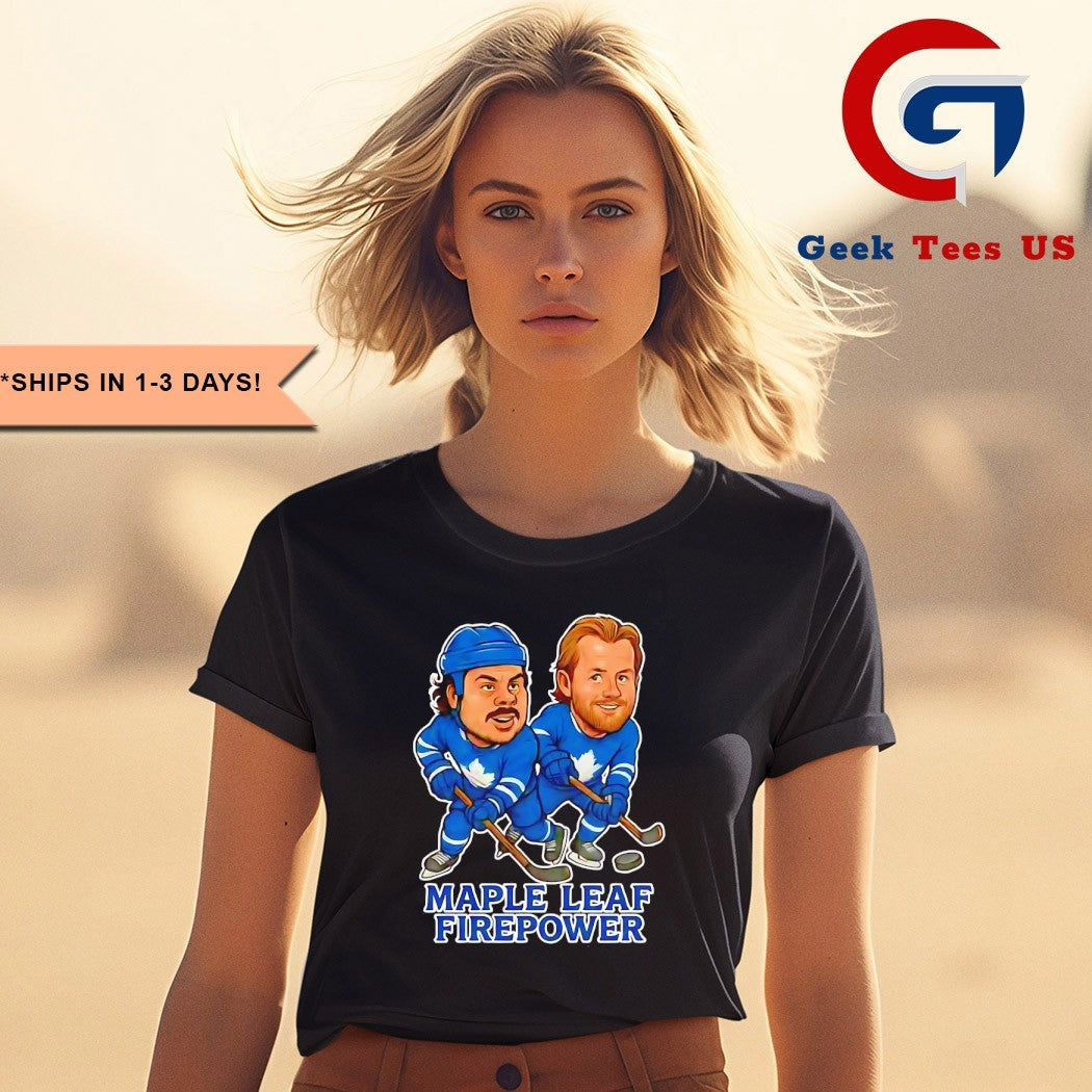 Auston Matthews and William Nylander Maple Leaf Firepower Hockey caricatures shirt