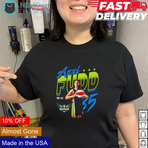 Azzi Fudd no 35 Dallas Wings basketball player pose shirt