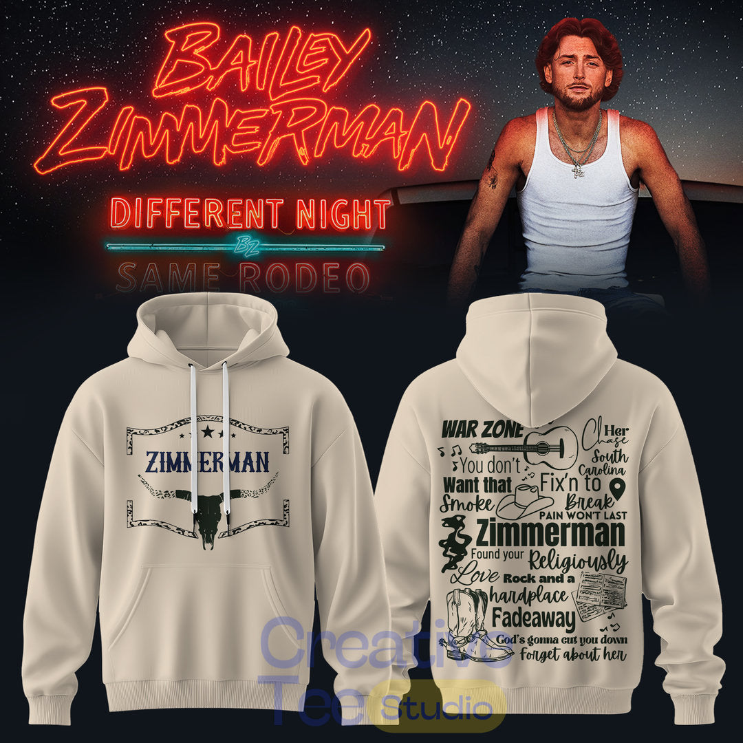 Bailey Zimmerman: Different Night Same Rodeo Tour 2026 Special Hoodie