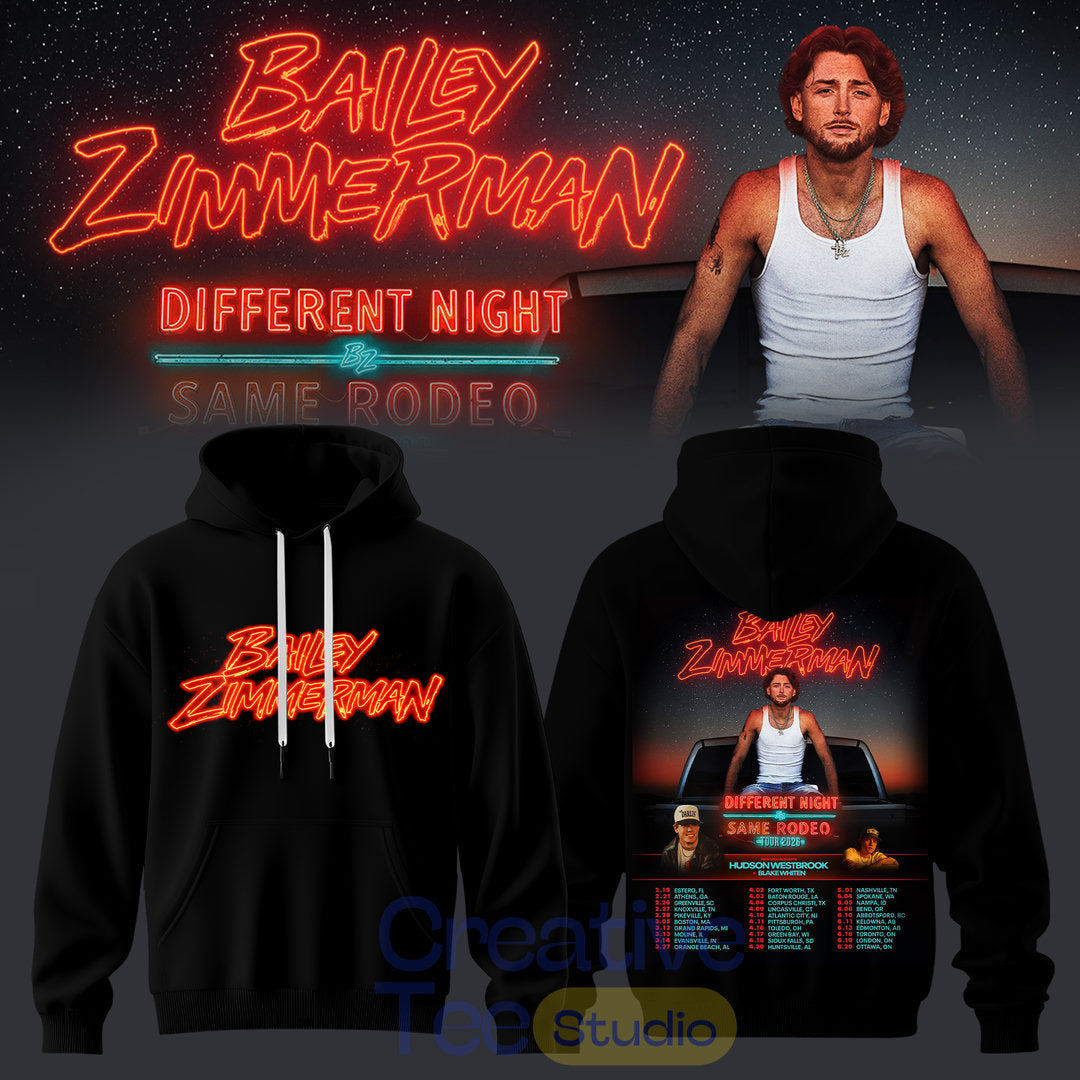 Bailey Zimmerman: Different Night Same Rodeo Tour 2026 Special Hoodie