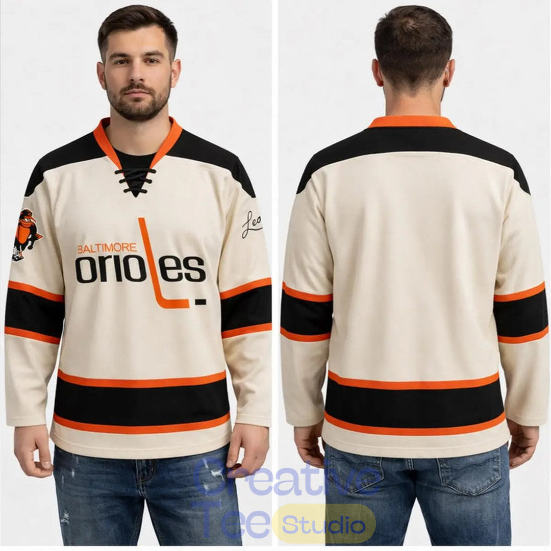 Baltimore Orioles x Ledo Pizza Big Game Party Hockey Jersey