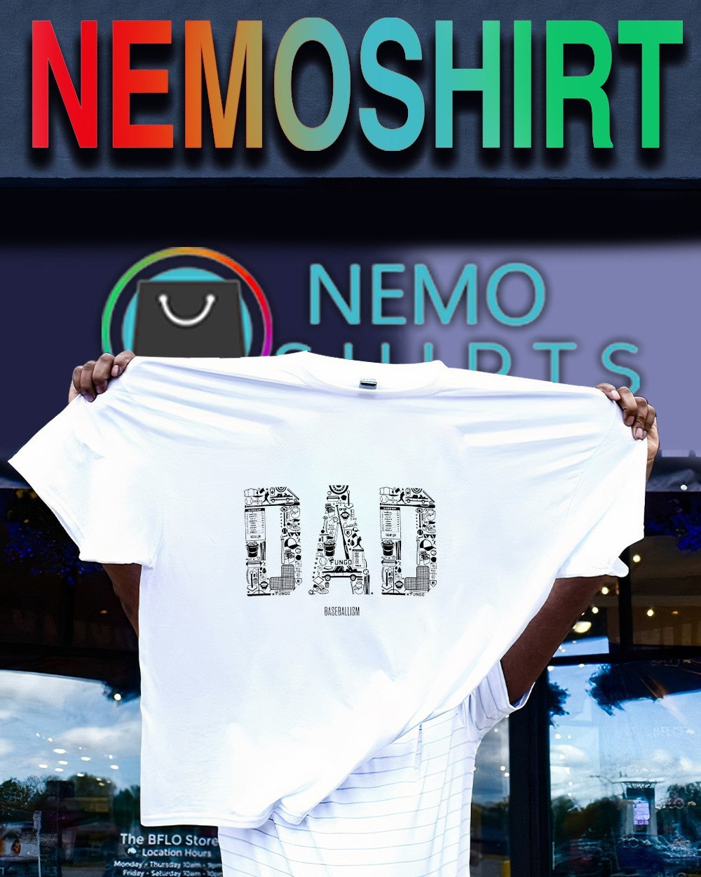 Baseball Dad icons graphic shirt