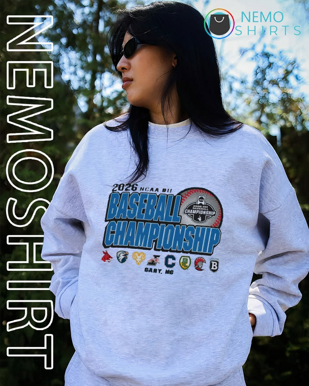 Baseball championship 2026 NCAA DII Cary NC 8 teams logos shirt