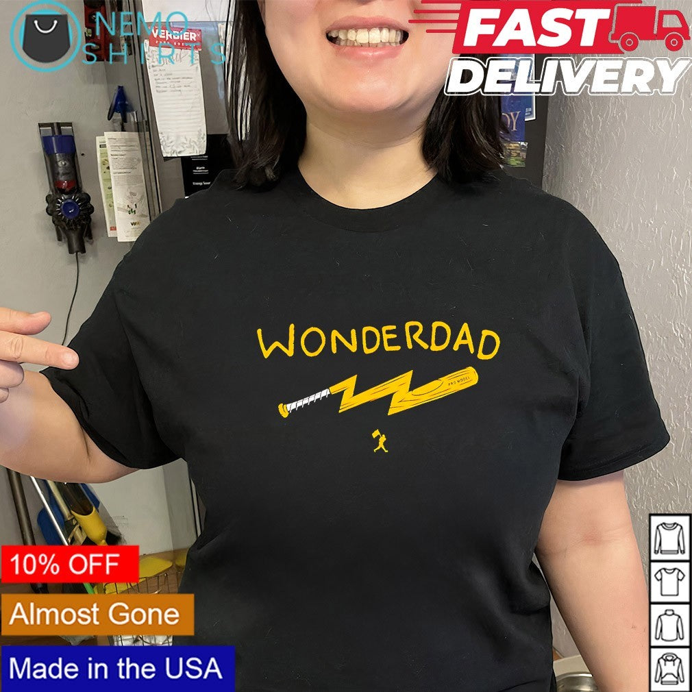 Baseballism Wonderdad lightning bolt bat shirt