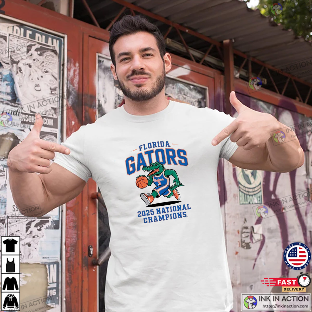 Basketball Floridas Gator 2025 National Champions Mascot T-shirt
