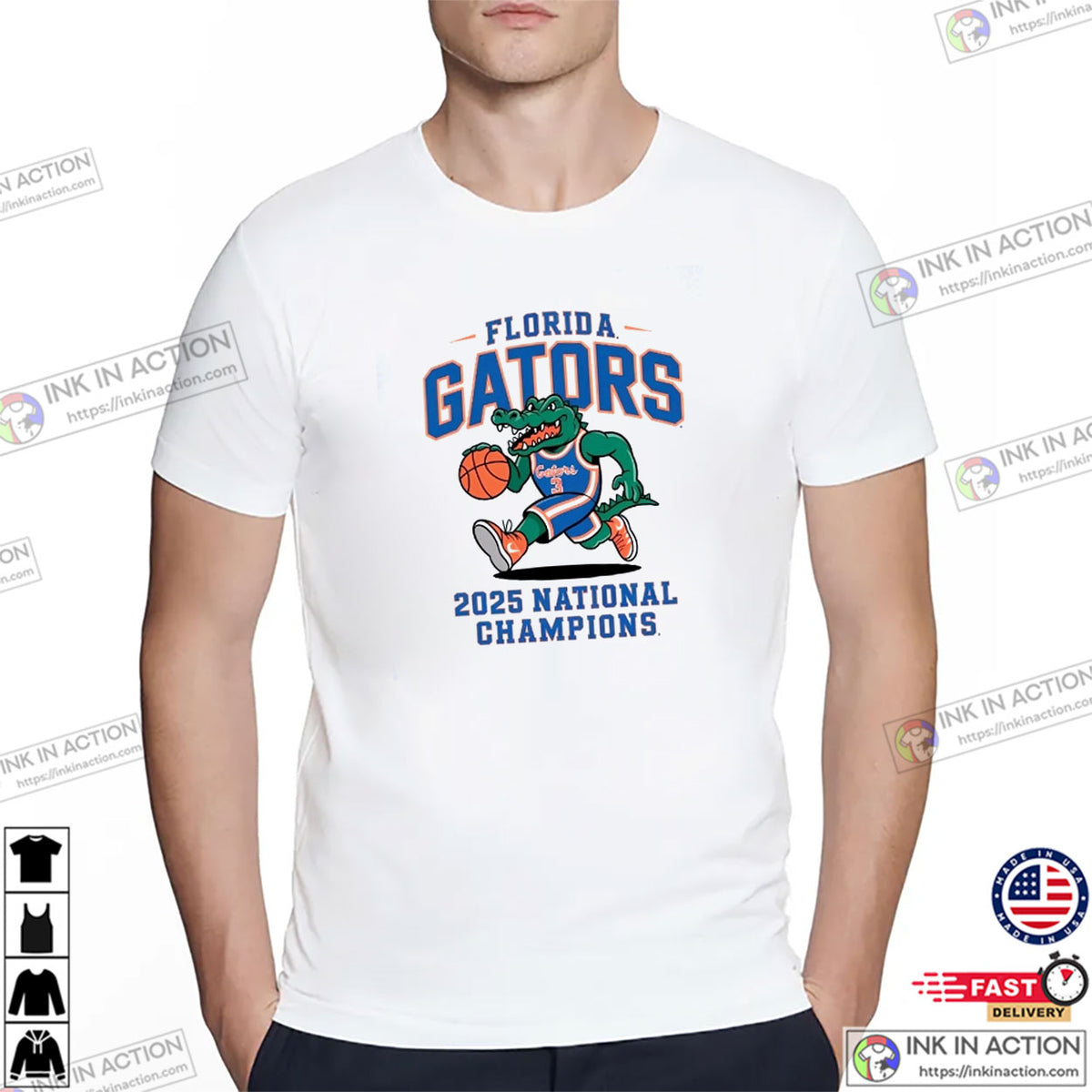 Basketball Floridas Gator 2025 National Champions Mascot T-shirt