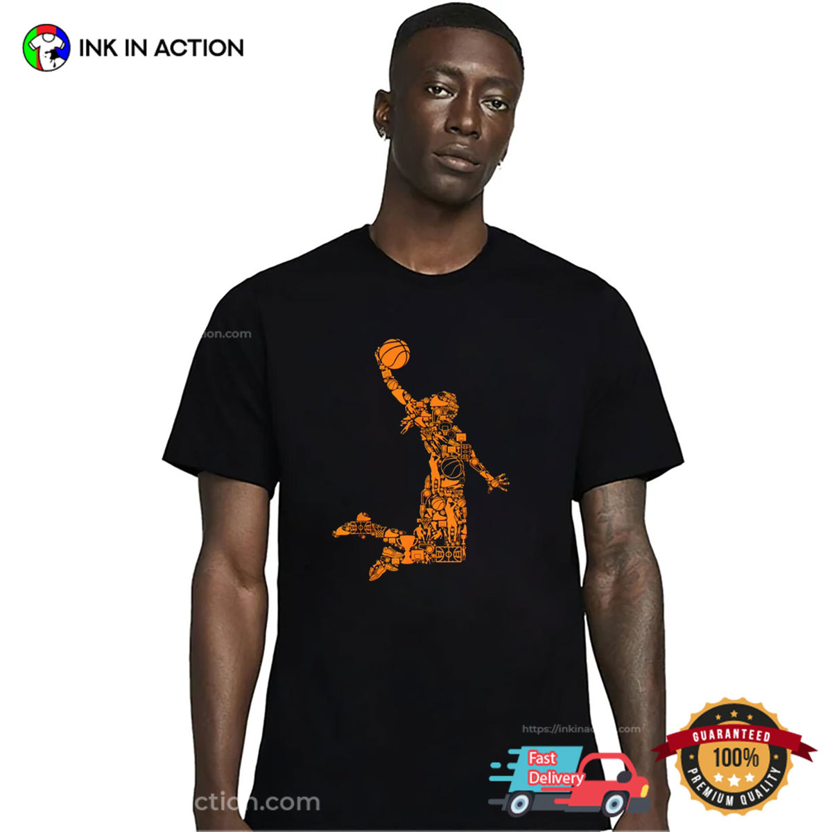 Basketball Girl Dunk Shot Doodle Shirt