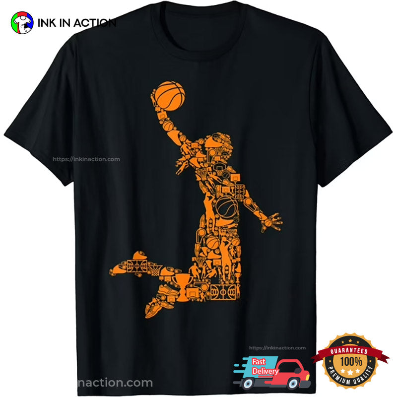 Basketball Girl Dunk Shot Doodle Shirt