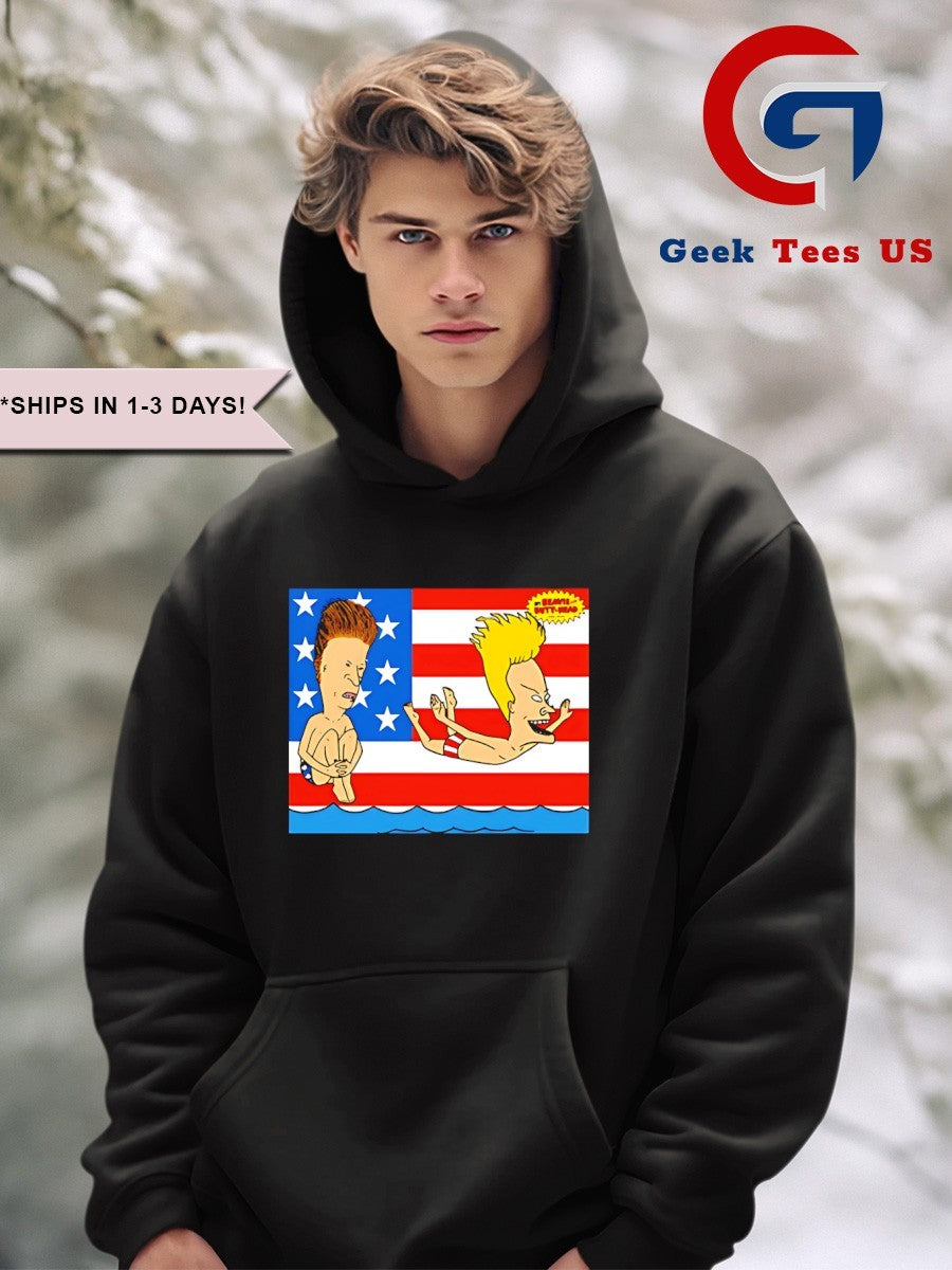 Beavis and Butthead swing USA flag shirt