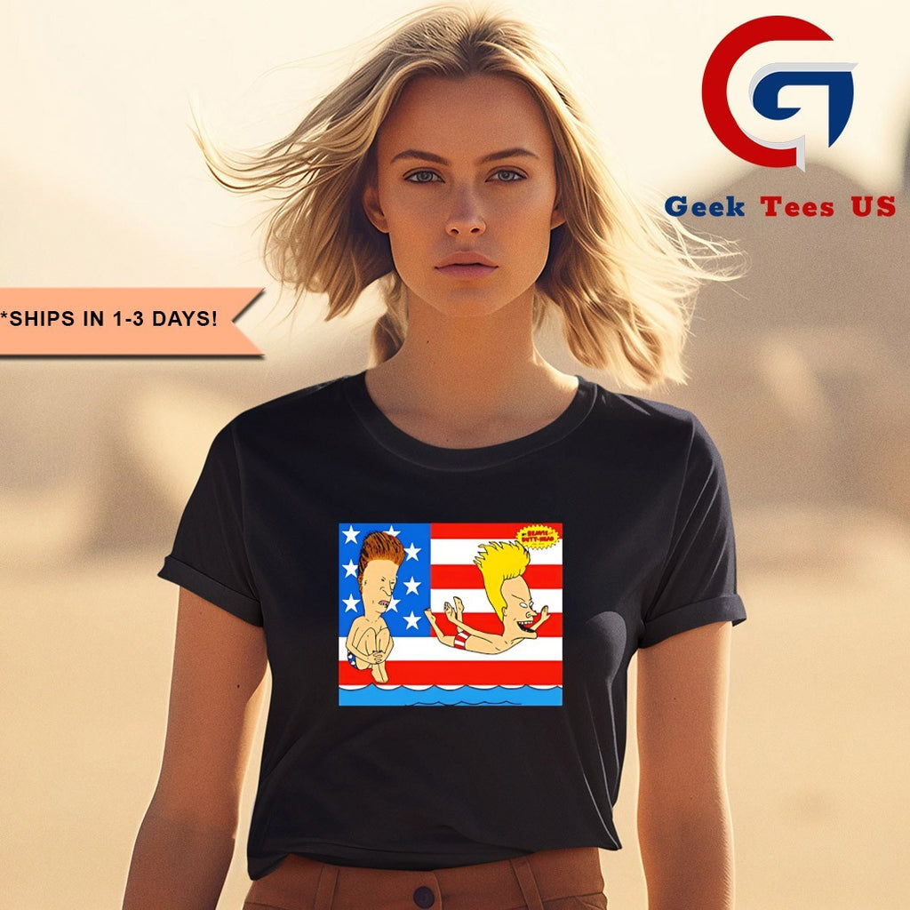 Beavis and Butthead swing USA flag shirt