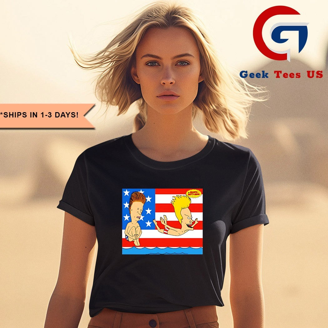 Beavis and Butthead swing USA flag shirt