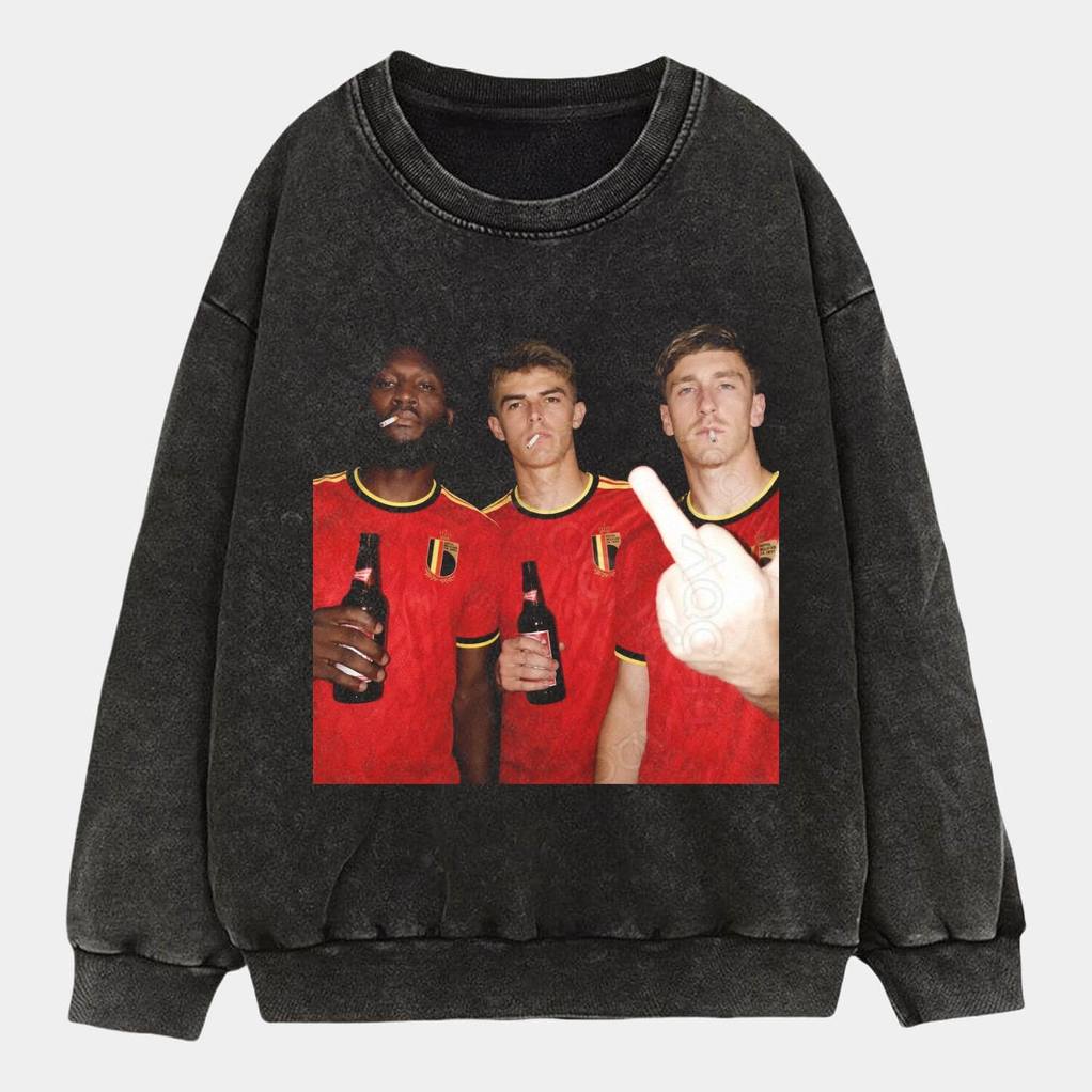 Belgian Red Devils Rebellion Drunk Smoke Middle Finger Shirt