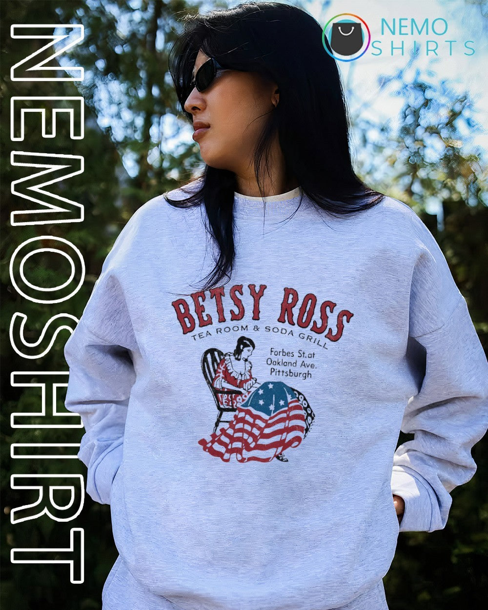 Betsy Ross tea room and soda girl Pittsburgh shirt