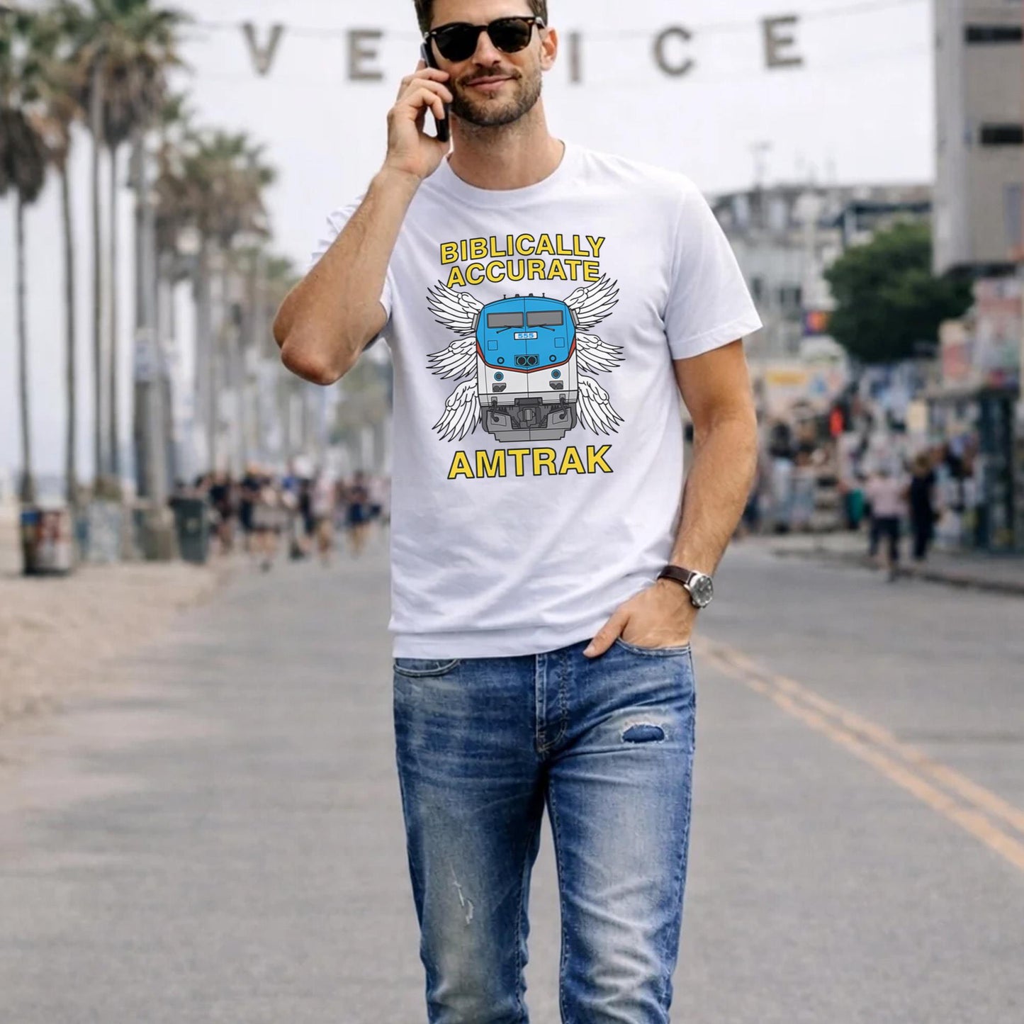 Biblically Accurate Train Amtrak Shirt
