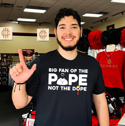 Big fan of the Pope Leo XIV not the dope text shirt