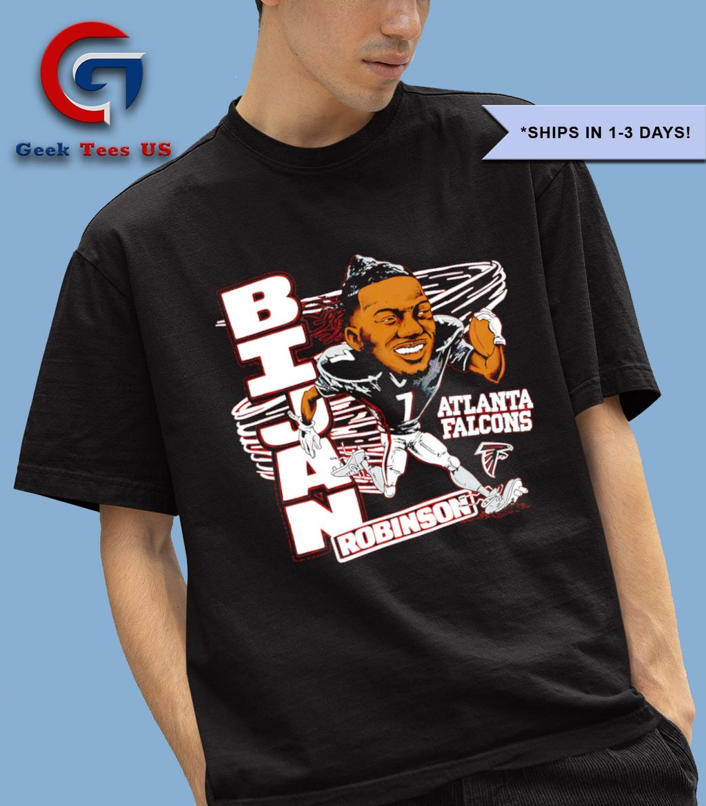 Bijan Robinson Atlanta Falcons baseball caricature 2025 signature shirt