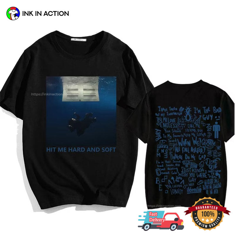 Billie Eilish Hit Me Hard and Soft Tour Playlist 2 sided Tee