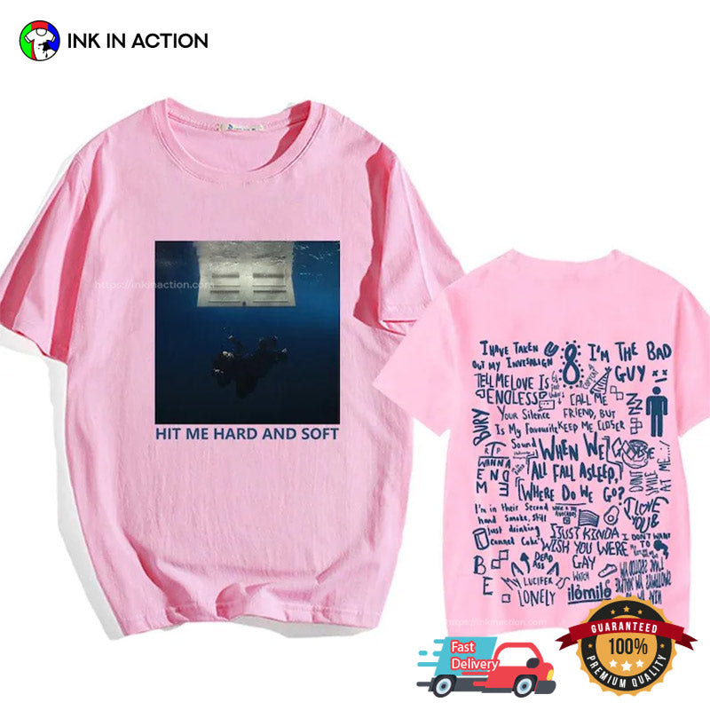 Billie Eilish Hit Me Hard and Soft Tour Playlist 2 sided Tee