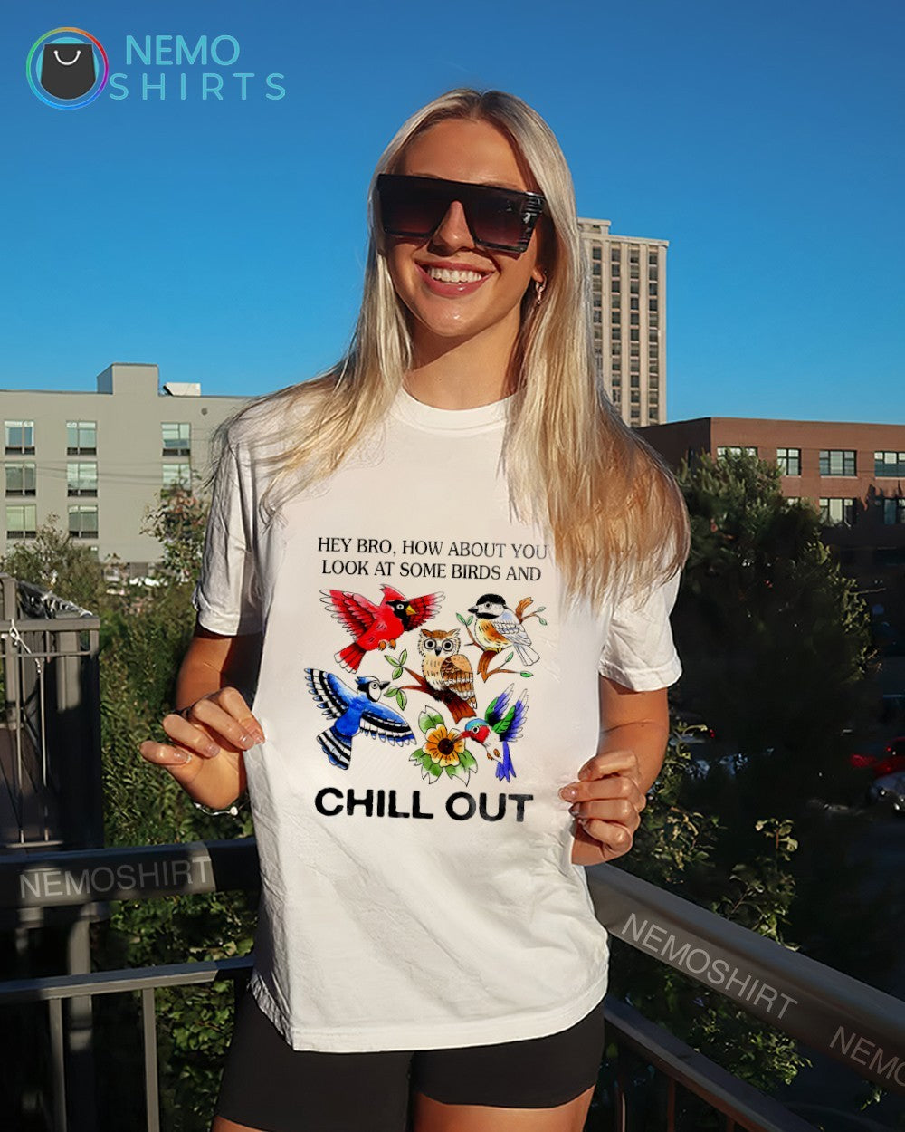Birds hey bro how about you look at some birds and chill out shirt