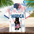Black Cat Independence Day ‘Merica Hawaiian Shirt