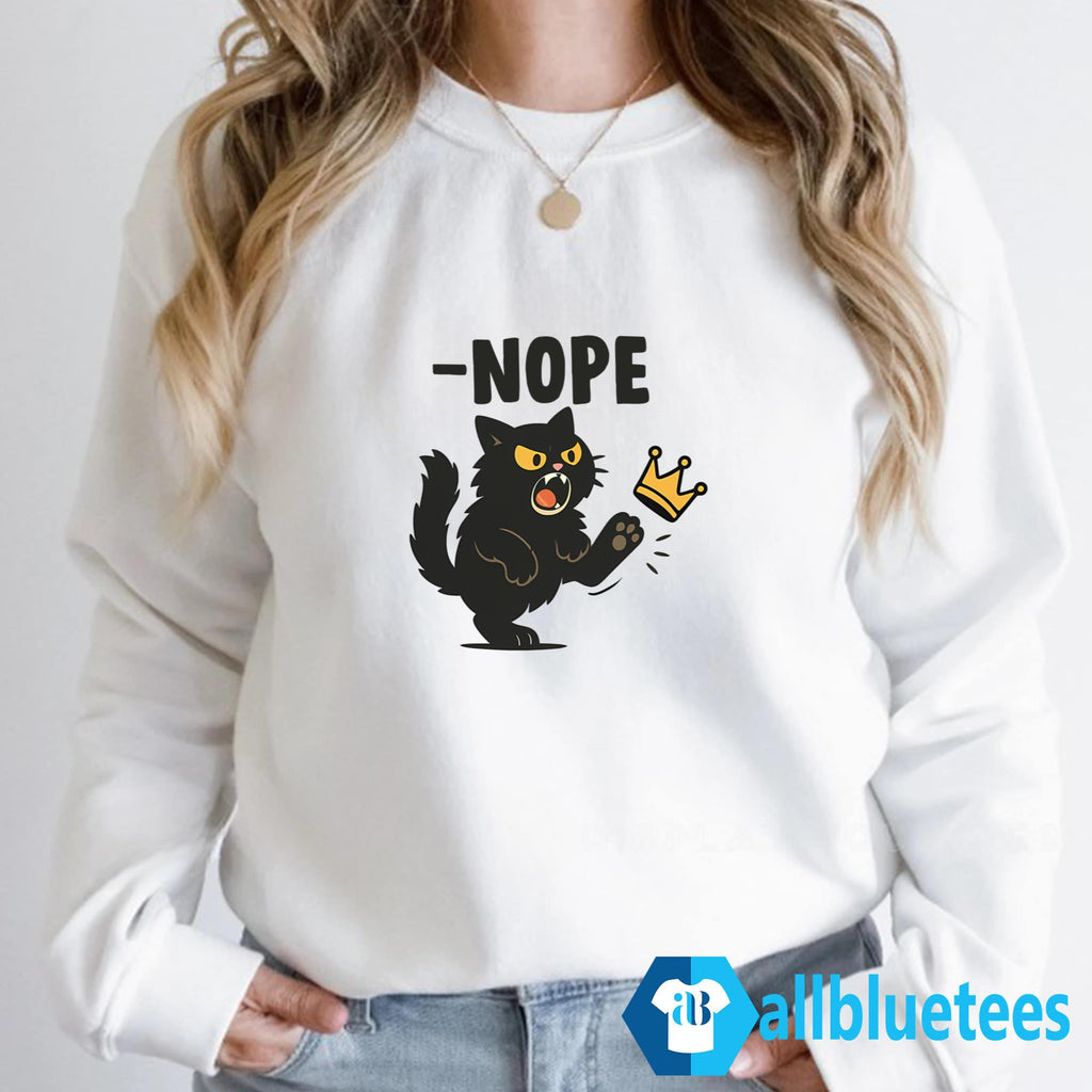 Black Cat Nope No Kings Shirt
