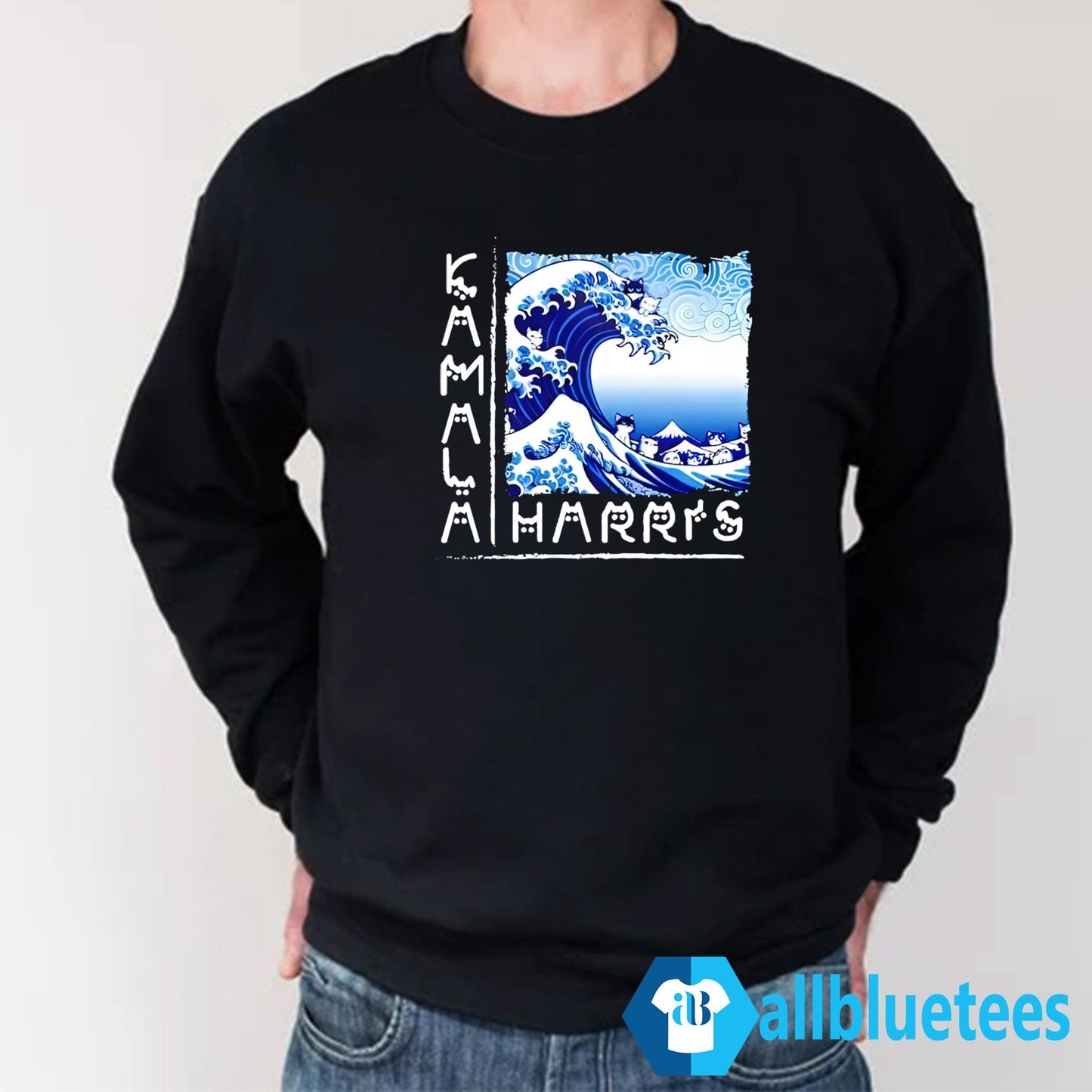 Blue Cats Wave Kamala Harris Cat Letterings Shirt