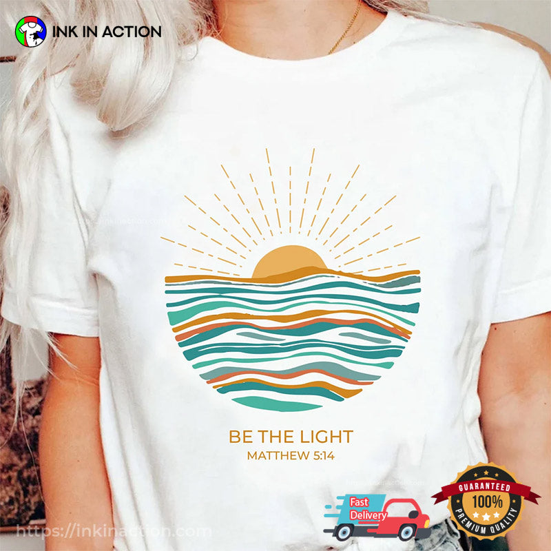 Boho Retro Be The Light Matthew 514 Christian T-Shirt