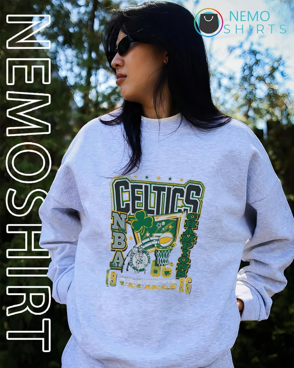 Boston Celtics NBA Champions 1986 logo shirt