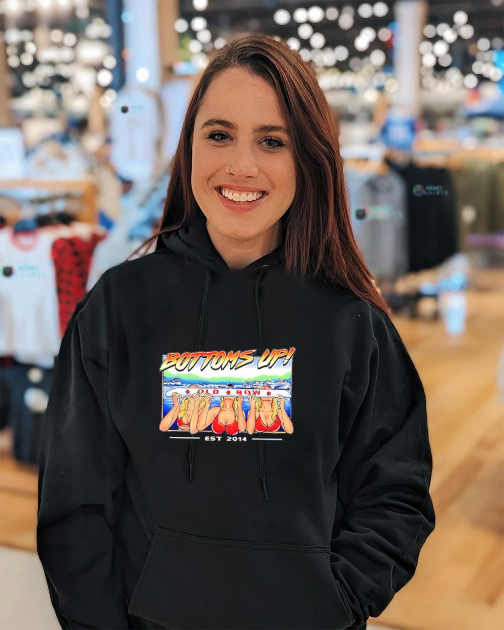 Bottoms up shotski est 2014 graphic shirt