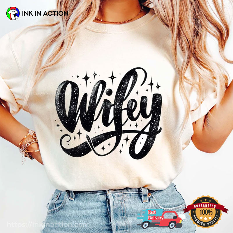Bride Wifey Glitter Comfort Colors T-shirt