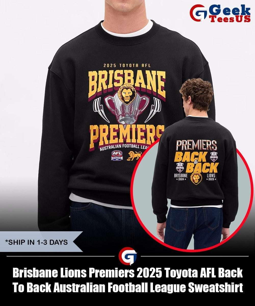 Brisbane Lions Premiers 2025 Toyota AFL Back To Back Australian Football League shirt