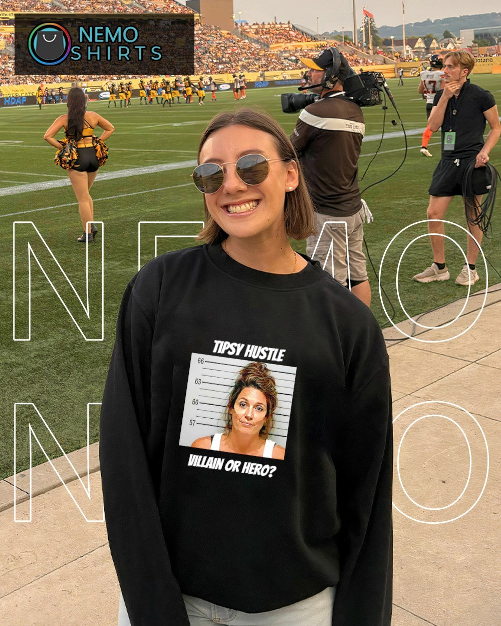 Brittany Calloway mugshot tipsy hustle villain or hero shirt
