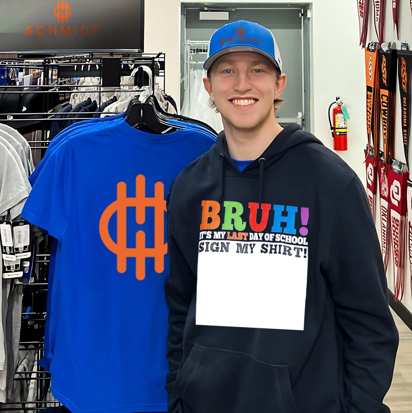 Bruh its’s my last day of school sign my shirt simple text shirt