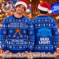 Bud Light Cheering Drinker Bells Drinker Bells Drinking All The Way Funny Xmas Ugly Sweater