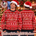 Budweiser Beer Logo Signature Red Holiday Ugly Sweater