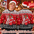 Budweiser Ho Ho Ho Snowy Funny Christmas Ugly Sweater