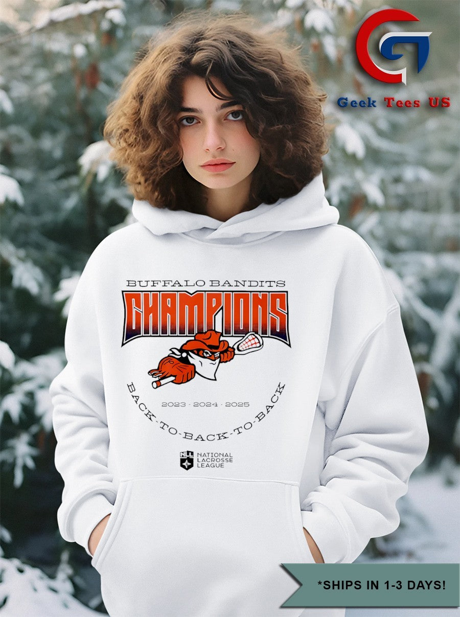 Buffalo Bandits back to back to back NLL Champions 2025 shirt