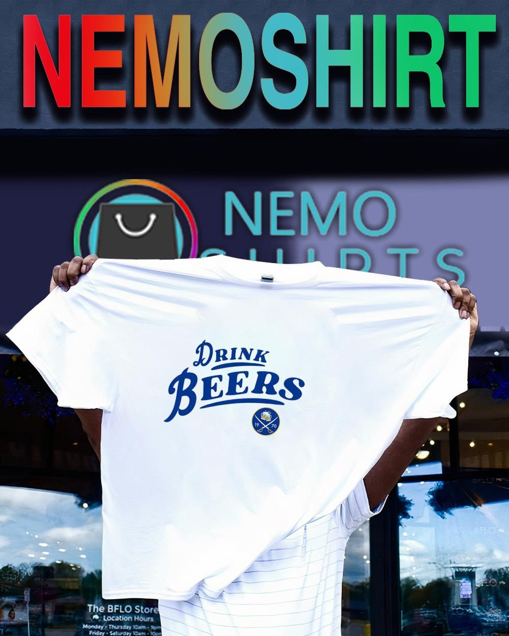 Buffalo Sabres drink beers 1970 logo shirt