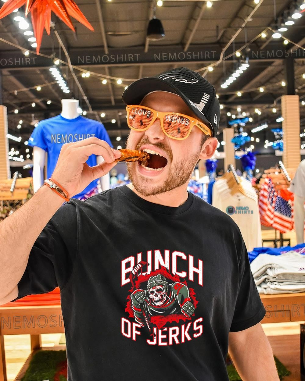 Bunch of Jerks Carolina Hurricanes skeleton player shirt