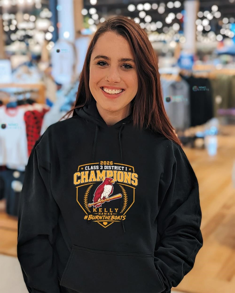 Burn the boats 2026 Kelly Hawks Class 3 District 1 Champions shirt