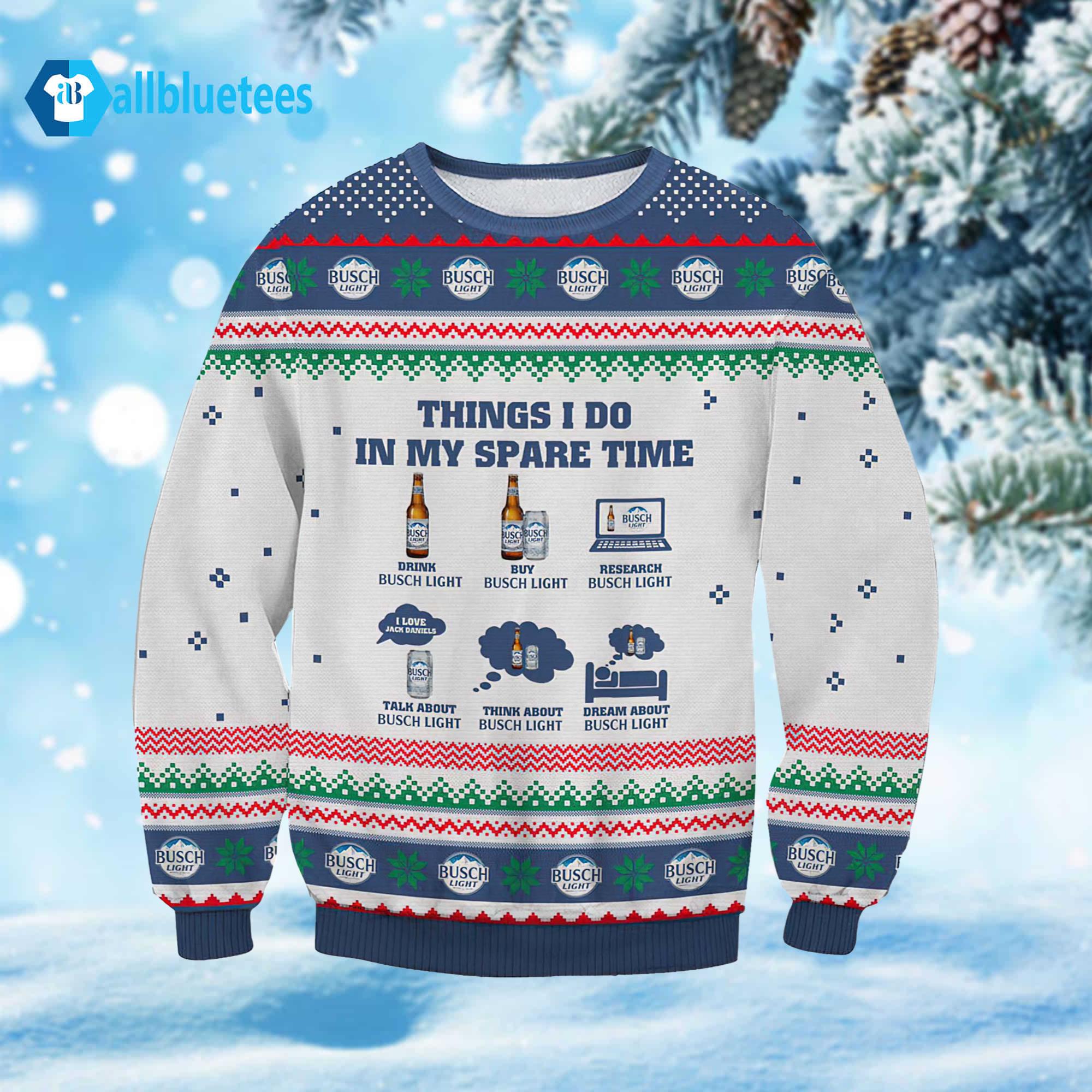 Busch Light Spare Time Ugly Christmas Sweater