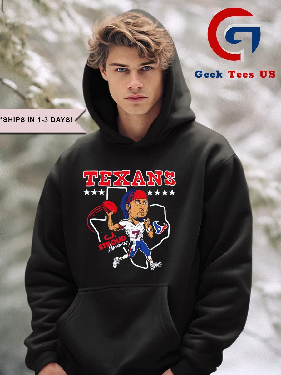 CJ Stroud Houston Texans baseball caricature 2025 signature shirt