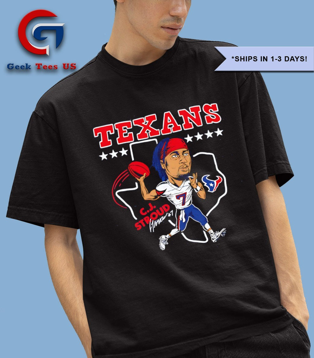CJ Stroud Houston Texans baseball caricature 2025 signature shirt