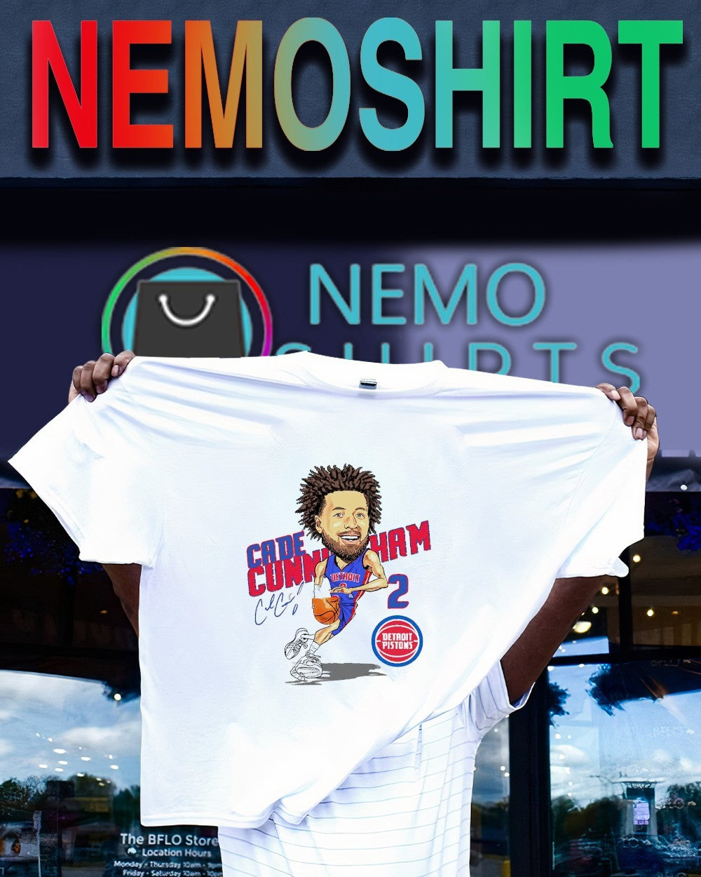 Cade Cunningham Detroit Pistons caricature player shirt